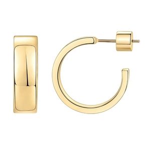Gold plated Sterling open Hoops / Womens Hoop Earrings / Zarcillos